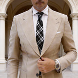 Black With White Plaid Necktie