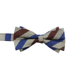 Blue Brown Striped Bowtie