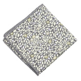 Gray Green Floral Pocket Square