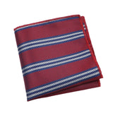 Red Blue Striped Pocket Square
