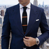 Black With Orange Stripes&Dots Necktie