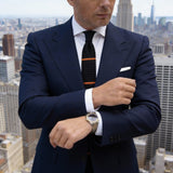 Black With Orange Stripes&Dots Necktie