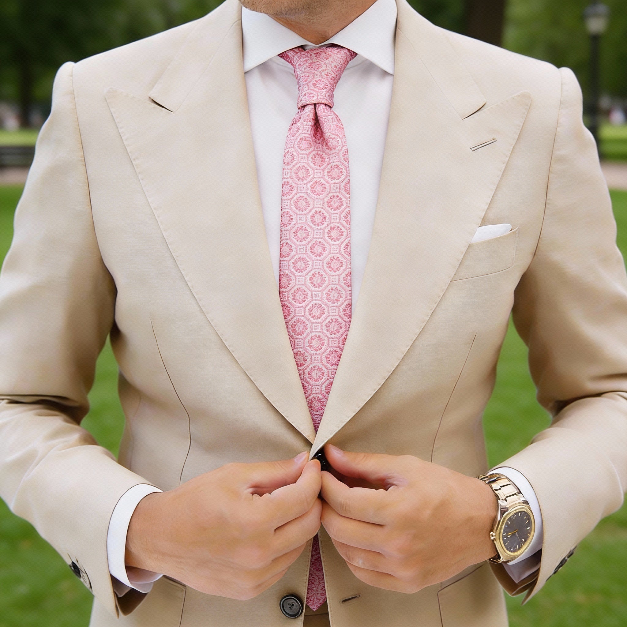 Light Pink With Pink Pattern Necktie
