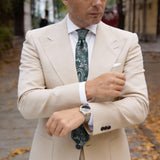 Green With White Paisley Necktie