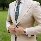 Green With White Paisley Necktie