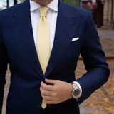Yellow With White Floral&Geometric Necktie