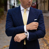 Yellow With White Floral&Geometric Necktie