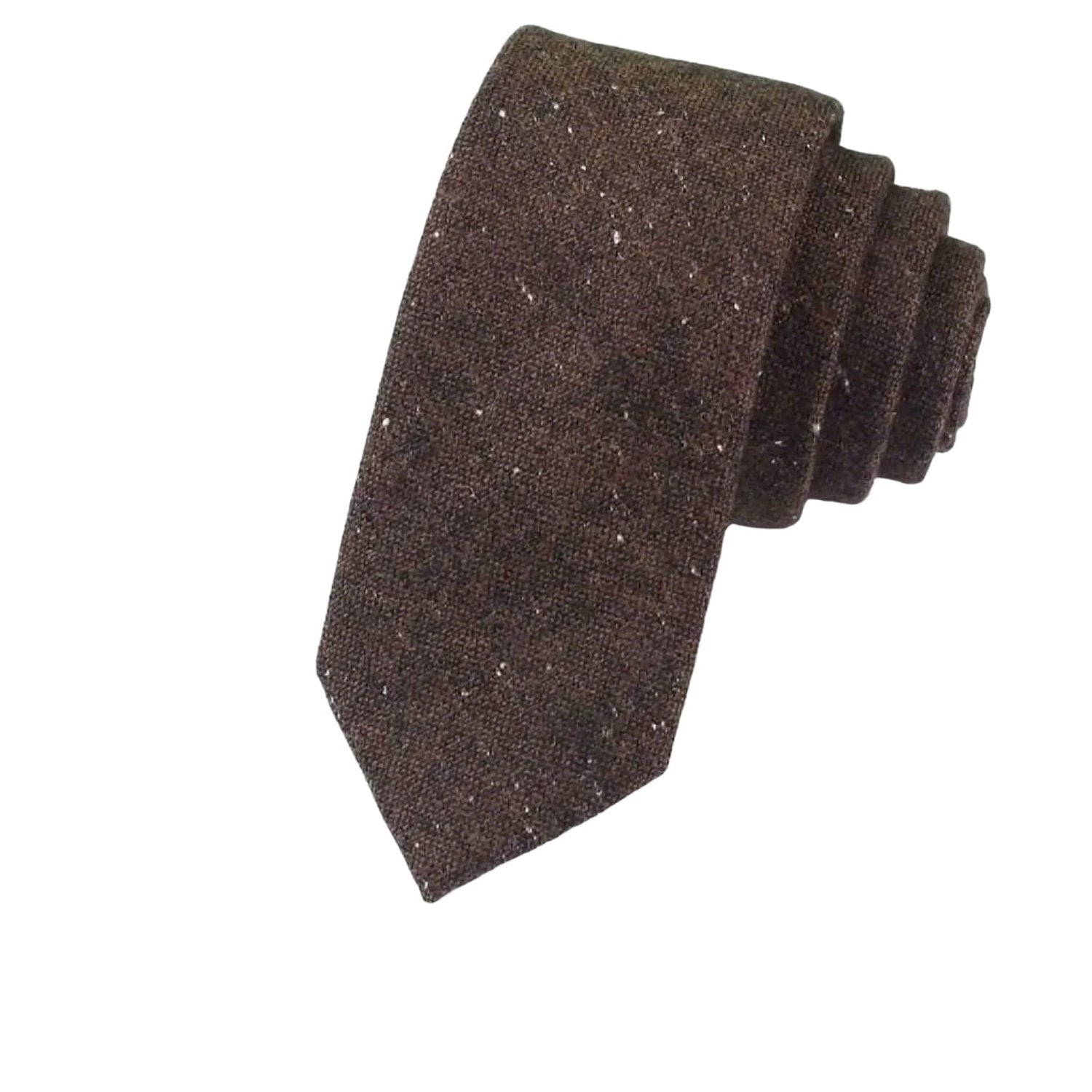Brown With White Speckled Necktie