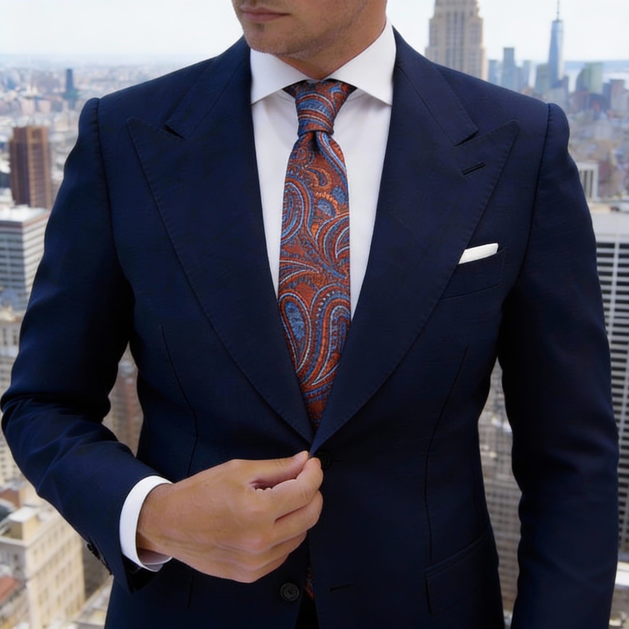 Red With Blue Paisley Necktie