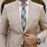 Silver With Black Plaid Necktie