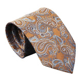 Orange White Paisley Necktie