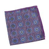 Purple Blue Medallion Pocket Square
