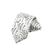 Silver Black Curved Lines Necktie