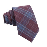 Burgundy Blue Plaid Necktie