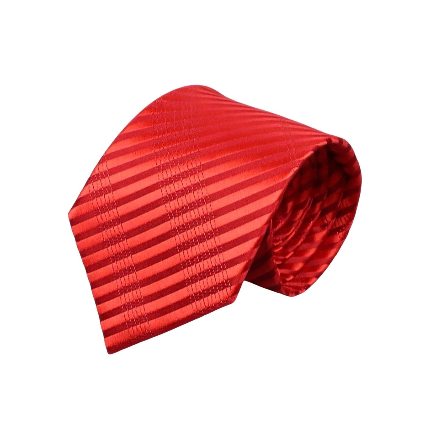 Red With Dark Red Diagonal Stripes Necktie