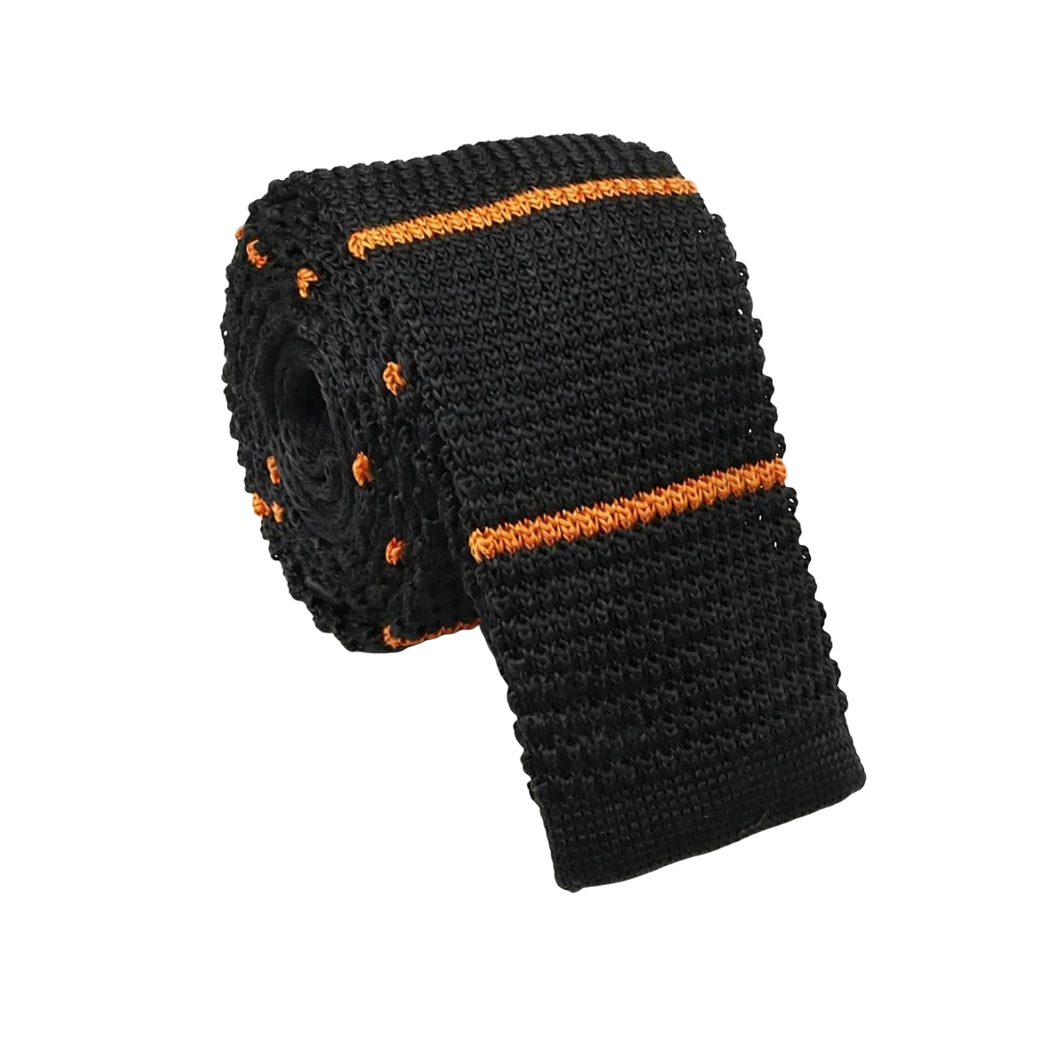Black Orange Striped Necktie