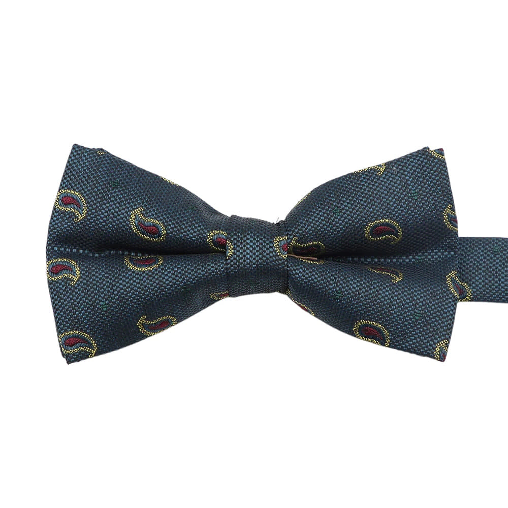 Teal Red Paisley Bowtie