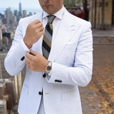 Black With White & Gold Chevron Stripe Necktie