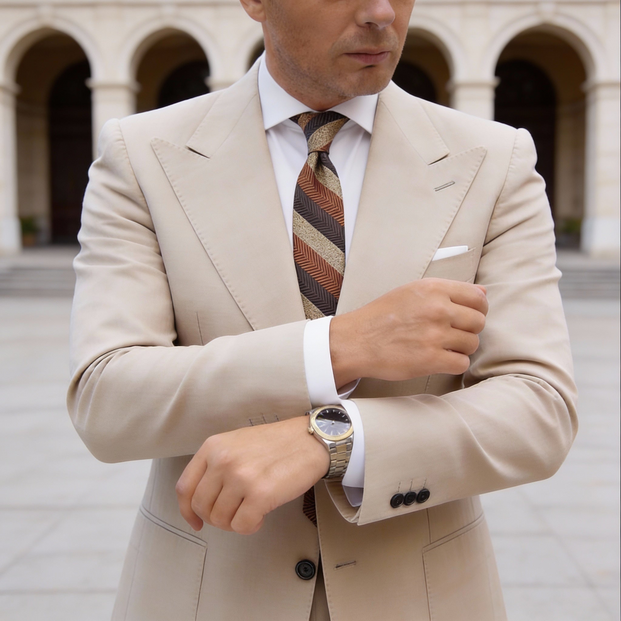 Green With Blue Flower Necktie