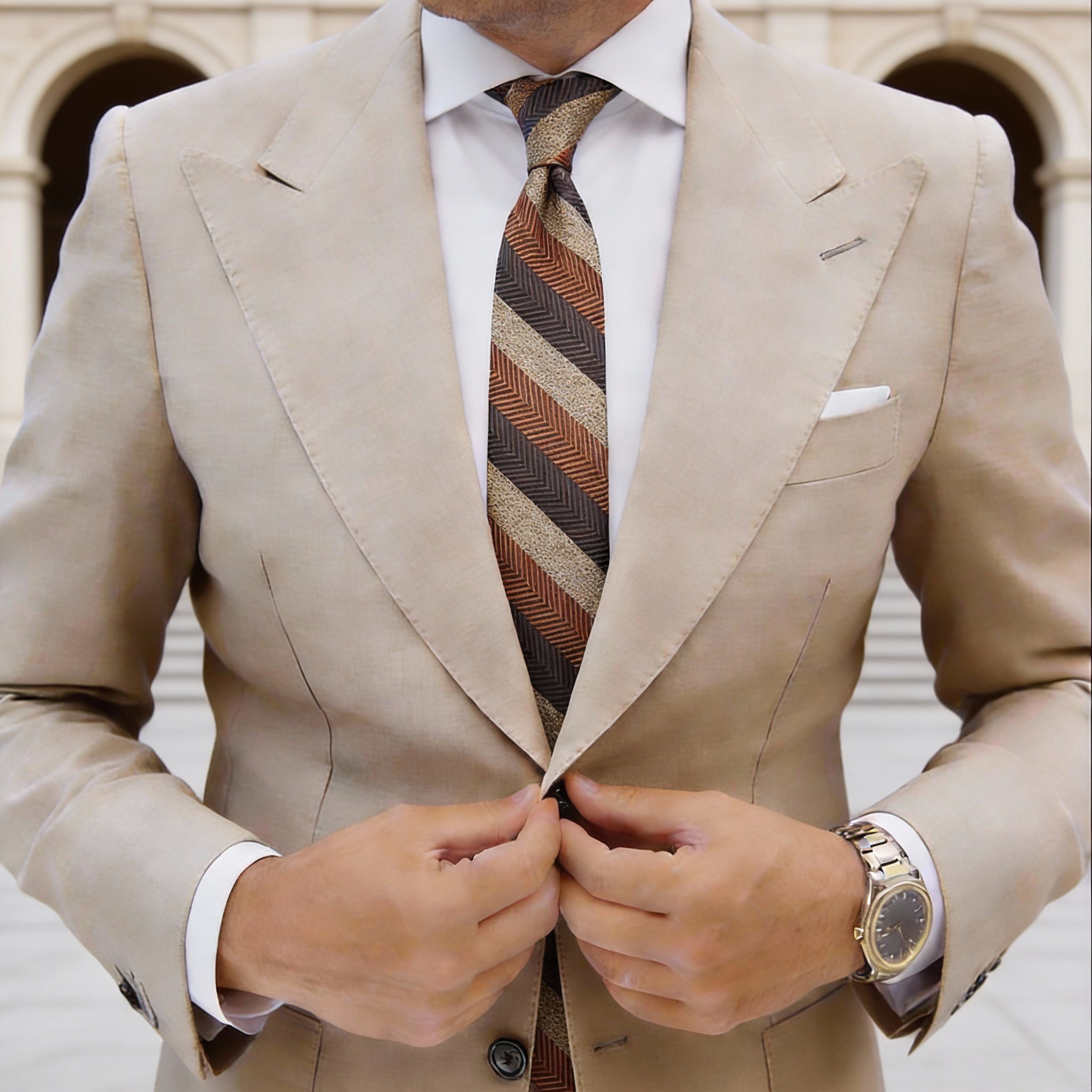 Green With Blue Flower Necktie