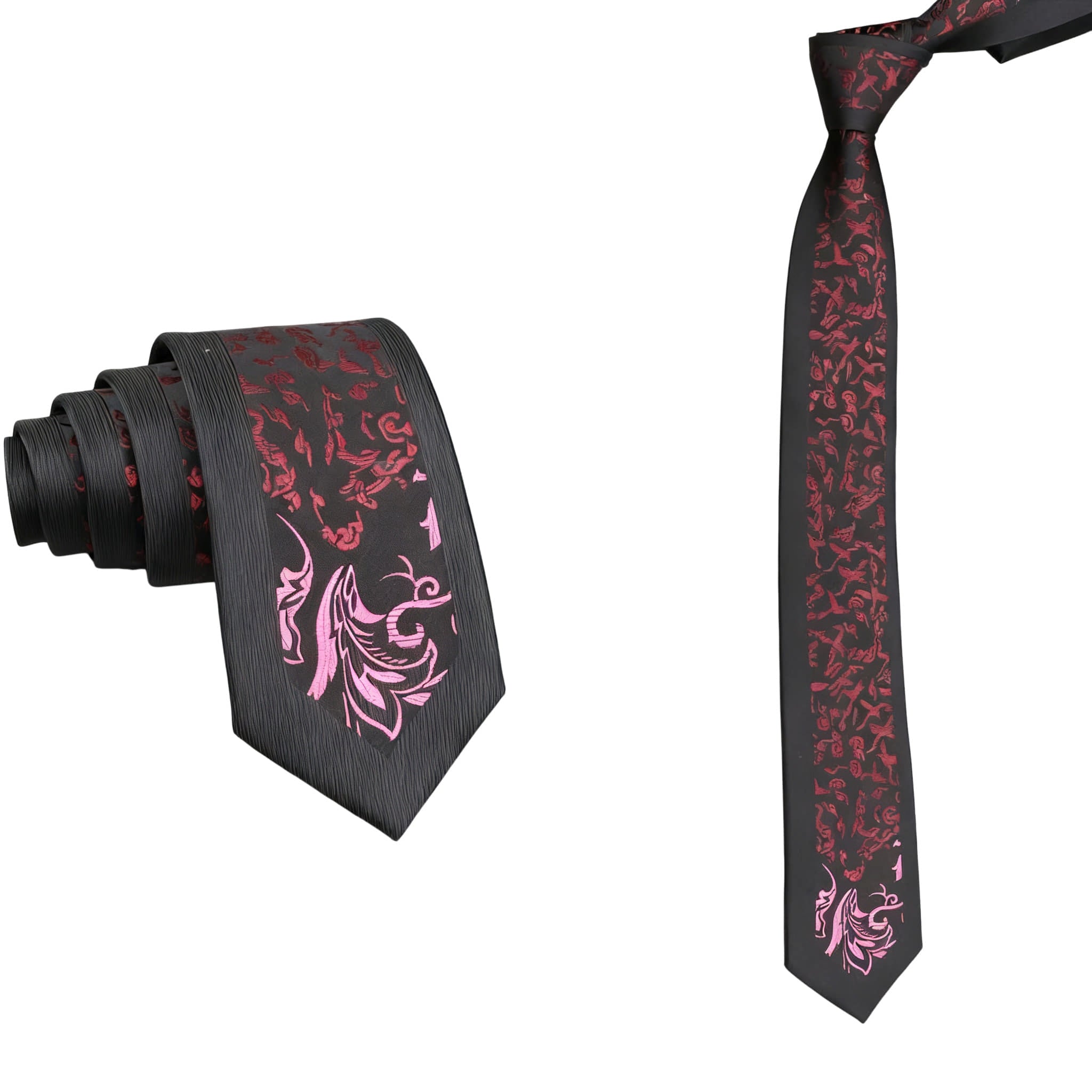 Black White Graphic Necktie