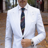 Dark Blue with Yellow Geometric Necktie