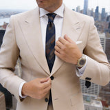 Blue With Brown Gold Geometric Necktie