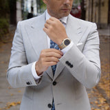 Navy With Light Blue White Paisley Necktie