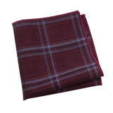 Burgundy Blue Plaid Pocket Square