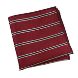 Burgundy Blue Striped Pocket Square
