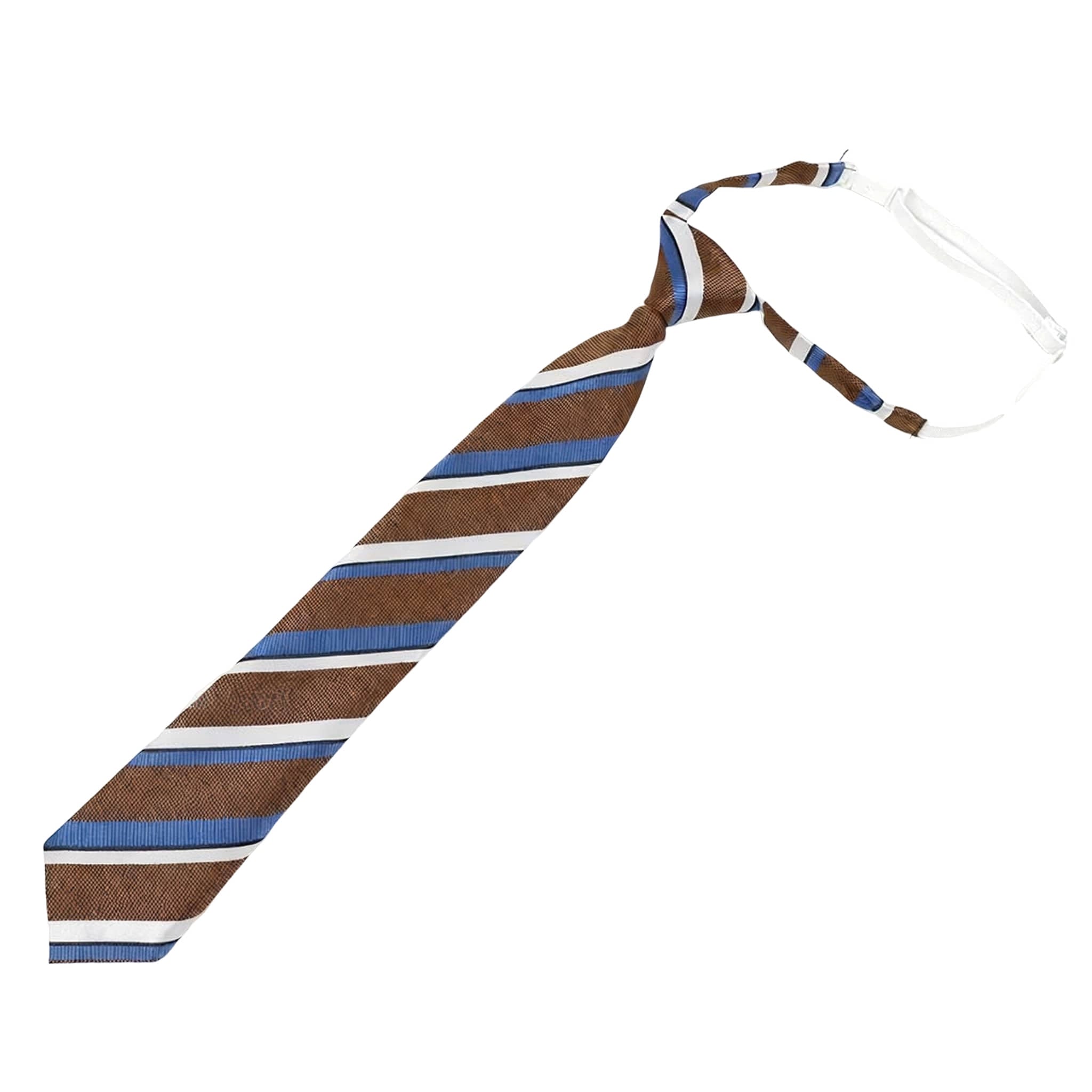 Brown Blue Striped Necktie