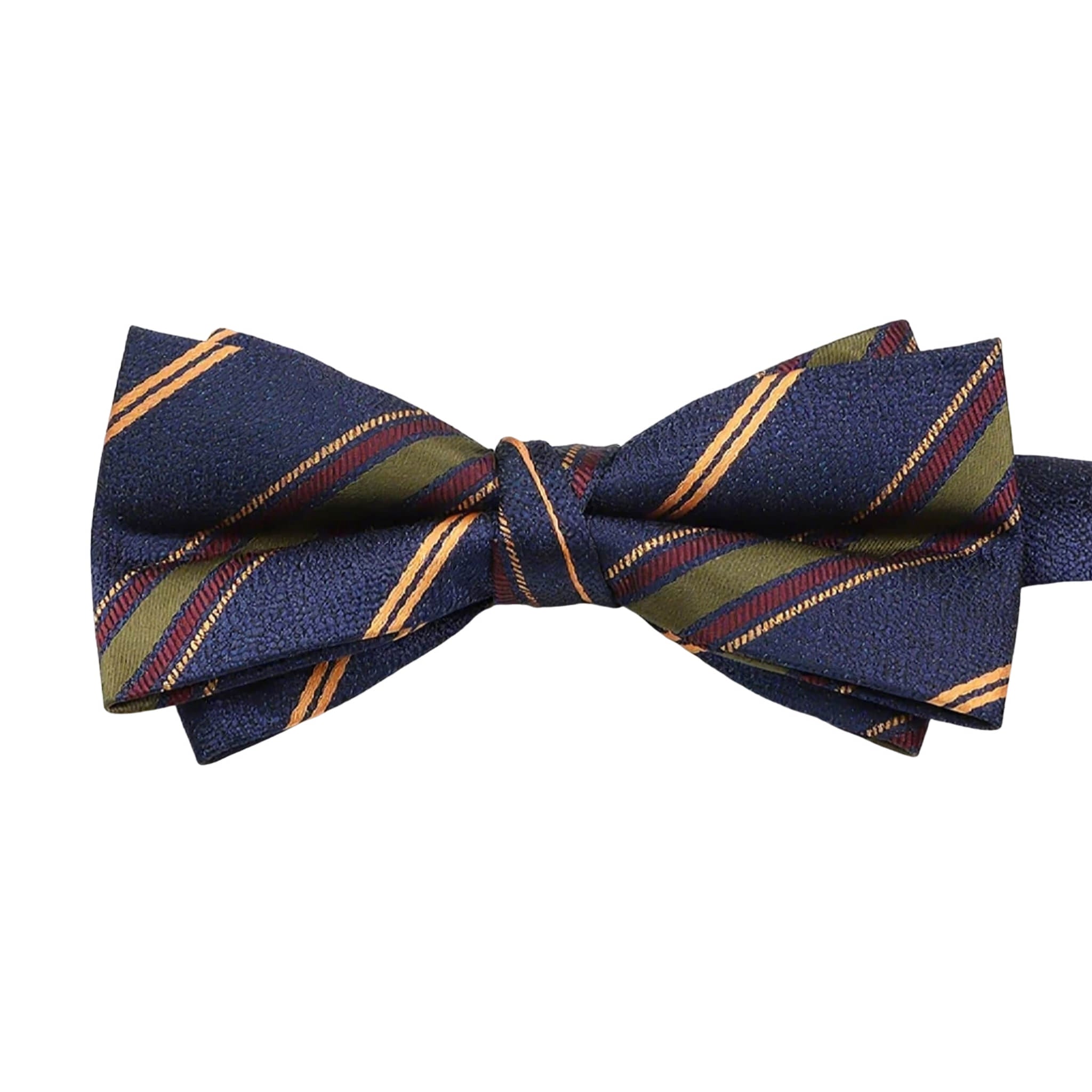 Navy Blue Yellow Striped Bowtie