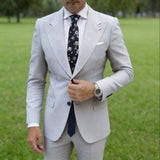 Black With White Green Blue Floral Necktie