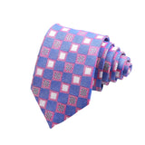 Blue White Square Necktie