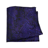 Black Purple Paisley Pocket Square