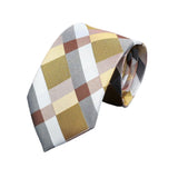 Gold Brown Plaid Necktie