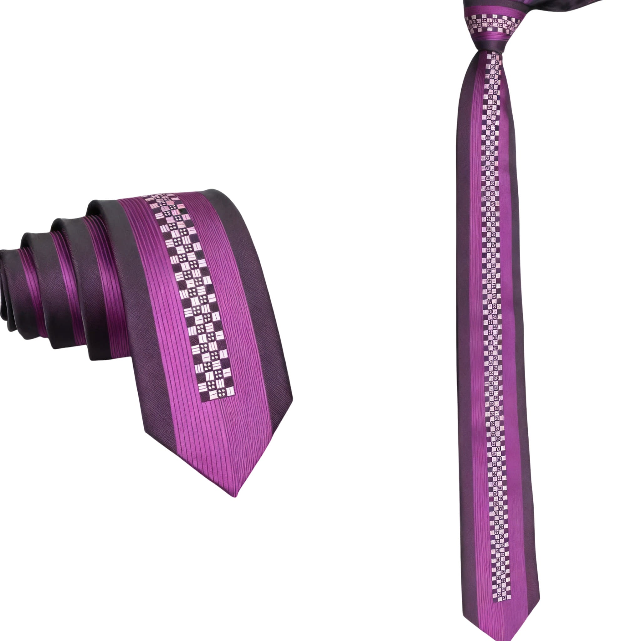 Purple Black Dotted Necktie