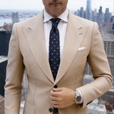 Navy Blue With Yellow White Floral Necktie