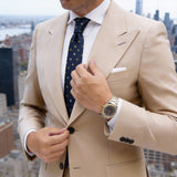 Navy Blue With Yellow White Floral Necktie