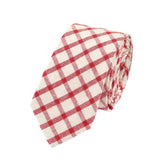 Beige Red Check Necktie