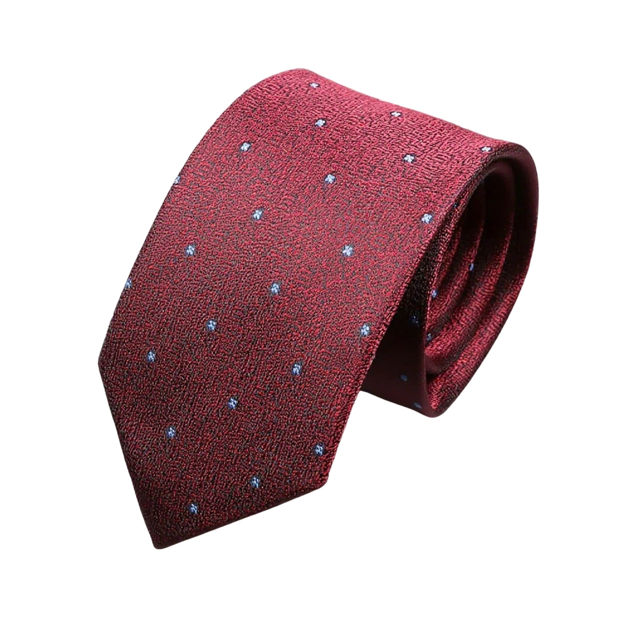 Burgundy Blue Dotted Necktie
