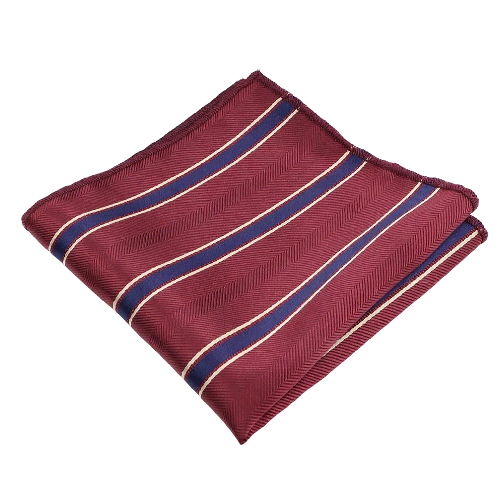 Burgundy Blue Striped Bowtie