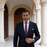 Brown with Blue Floral Necktie