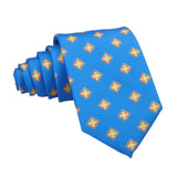 Blue Orange Geometric Necktie