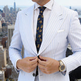 Navy Blue with Golden Floral Necktie