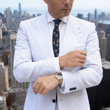 Navy Blue with Golden Floral Necktie