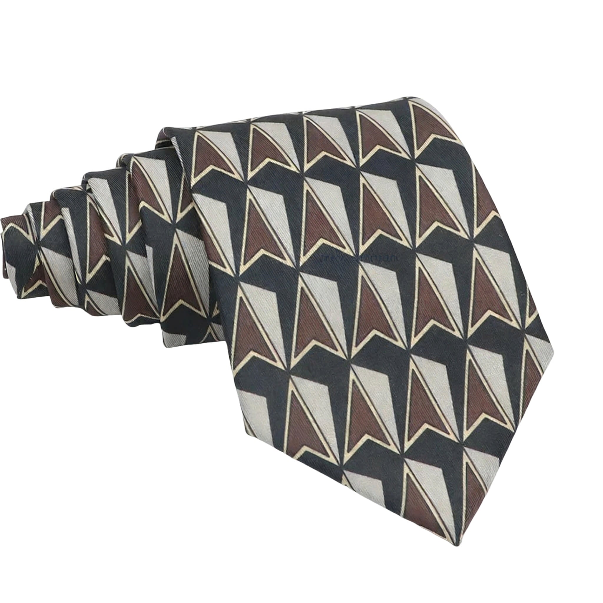 Black Brown Geometric Necktie