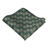 Green Gold Geometric Pocket Square
