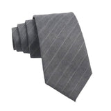 Gray White Striped Necktie