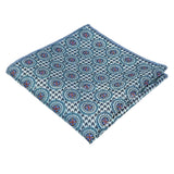 Blue Red Medallion Pocket Square